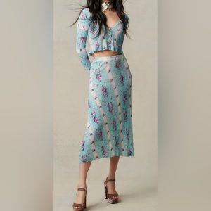 LoveShackFancy Odeylene Midi Skirt in natural